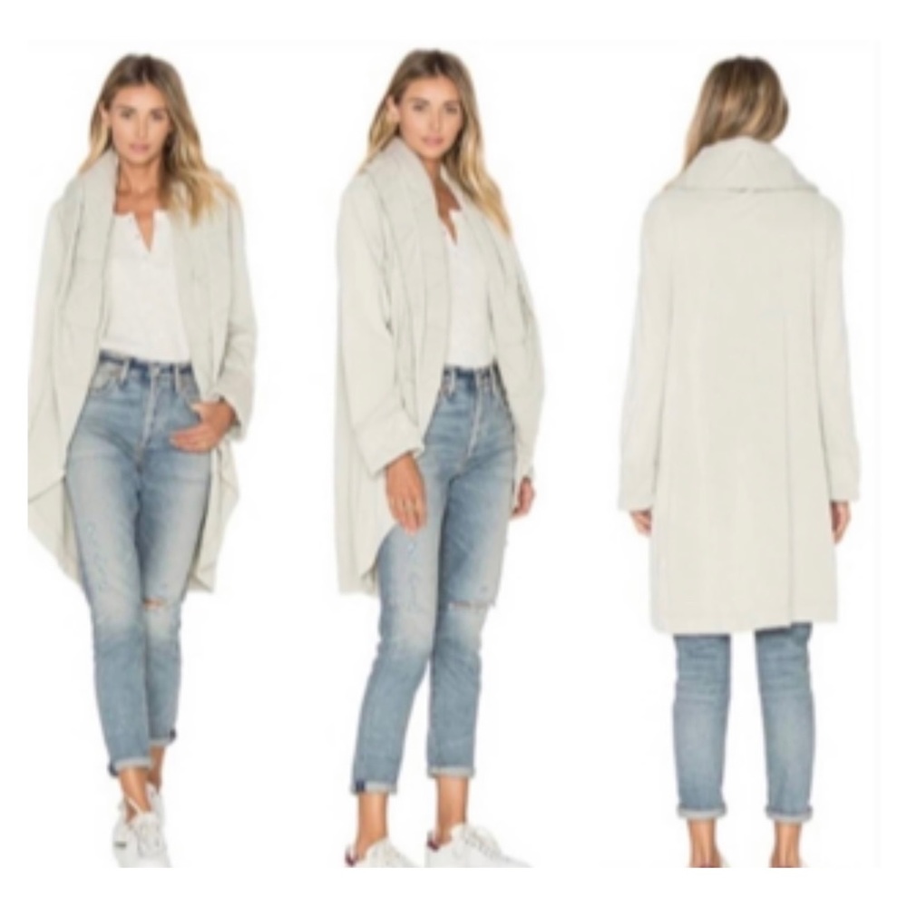 Young Fabulous and Broke Sandrine Quilted Coat in Stone Ivory Size S/M